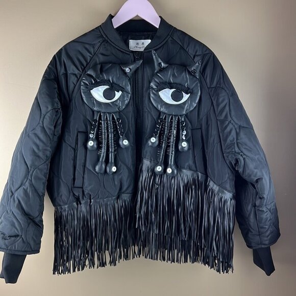 SOLD Hong Xing Women's/Unisex Unique Quilted Puffer Fringe  Coat - Picture 4 of 13
